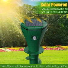 Paddsun Solar Powered Outdoor Groundhog Mole Repellent Screw, 2 Count