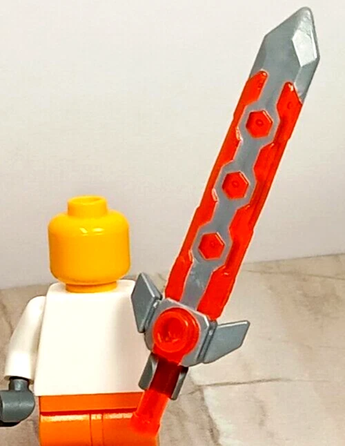 LEGO Espada Grande NEXO Caballeros NEÓN Naranja Hoja Trenzada AMPLIA Gruesa Moldeada Única Foto 2 de 2