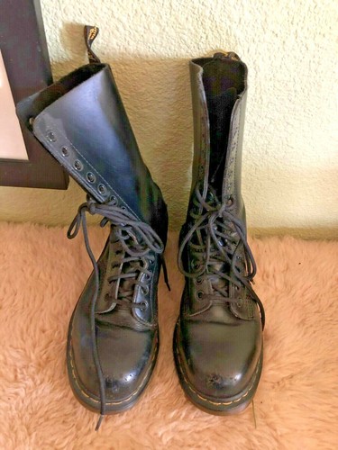 Dr Martens Botas Para Mujer Cuero Negro para Hombre 7 14 1940 5400 Ojo  Puntera De Acero | eBay