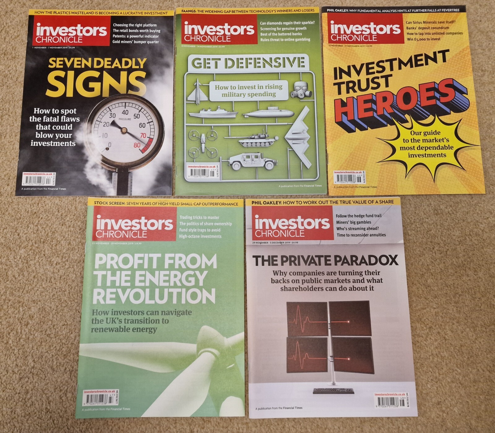 INVESTORS CHRONICLE MAGAZINES X 12 Stocks & Shares 2019 w/ Phil Oakley