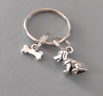 Super Hund & Knochen Schlüsselanhänger Bagcharm so ein süßes liebenswertes & nützliches Geschenk     