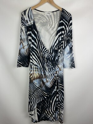 Joseph Ribkoff ladies overprinted v-neck dress | eBay
