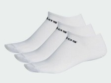 Image of ADIDAS COTTON NO SHOW LOW LOGO SOCKS 3 PAIRS PACK - WHITE CF3385 MEN UK11.5-14