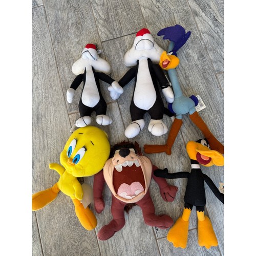 Looney Tunes Plush Set 6 pc stuffed animal 90s Vintage Applause ACE Tweety Taz