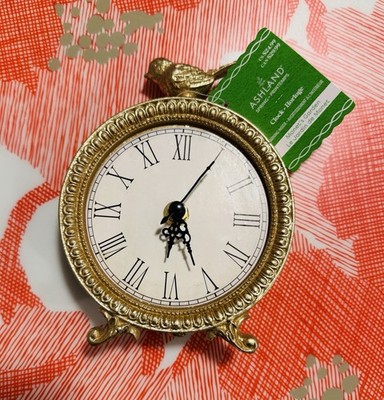 Monet's Garden Clock by Ashland, gold-colored with original tag by Ashland