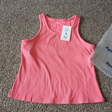 NWT Outdoor Voices Girls XL 14/16 Think Pink Rib Tank w/ Shelf Bra So Soft!