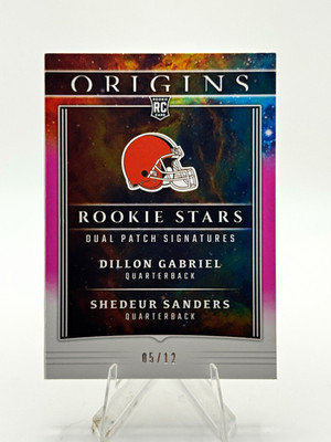 Panini Origins 2025 Rookie Stars Dual Patch Auto RSD-CLE Gabriel/Sanders 05/12