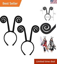 Insect-Style 2 Pcs Black Butterfly Antenna Headbands for Magical Halloween Looks