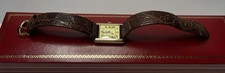 Vintage 1983 Cartier Tank Must De Argent Quartz Org. Leather Band Watch Card Box 16