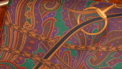 Rich Ralph Lauren Purple Label Silk Paisley Equestrian Horse Men's