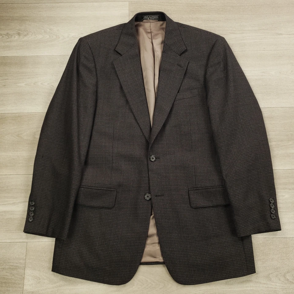 Haspel Sport Coat Men 38R Classic Wool Cashmere 2 Btn Single Vent Black Gray Red - Image 2 of 4