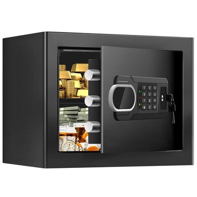 1.3 Cubic Feet Small Fire Safe Box for Home, Fireproof Feet, Black