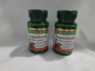 2-Nature s Bounty Superfoods Plus Energy Diet Supplement, Fruits/Veggies. 