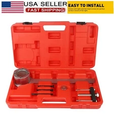 Crankshaft pulley disassembly tool set for Jaguar Land Rover V8 engine
