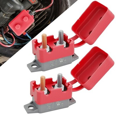 2PCS DC 12V-24V 40A Automatic Reset Circuit Breaker with Cover & Stud Bolt