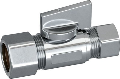 PROFLO PFXQST32C 1/2'' x 3/8'' Quarter Turn Straight Valve - Chrome