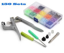 150PCS Snap Buttons Press Tool Kit with Fastener Pliers for DIY Sewing & Craft
