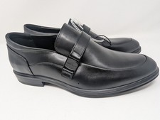 Zapatos de vestir Perry Ellis Portfolio Ultrafoam Roland RB negros sin cordones para hombre talla 12