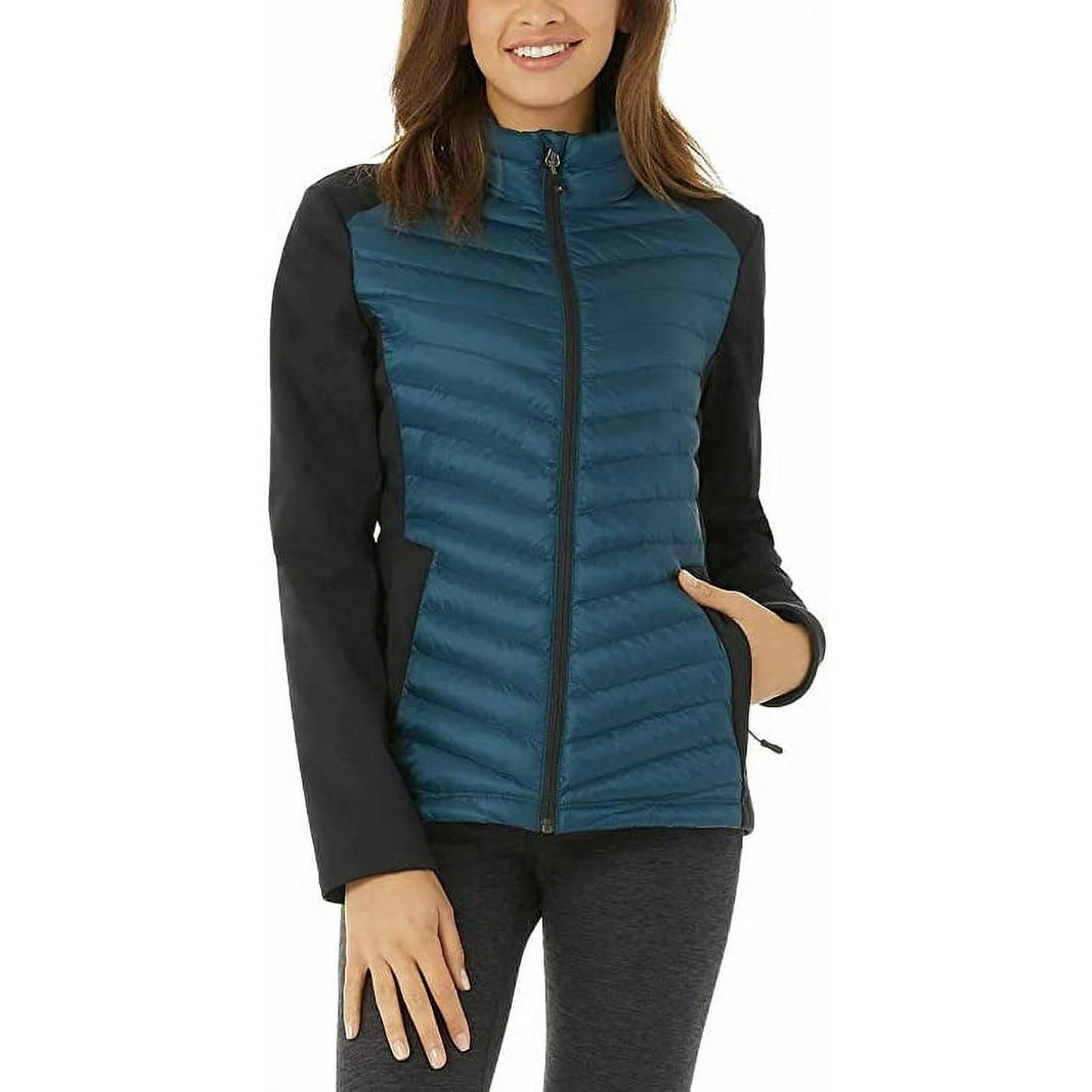 32 Degrees Women’s Teal Black Lightweight Puffer Softshell Jacket Size M NWOT
