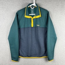 L.L. Bean Mens M Airlight Ribbed Snap Up Slightly Fitted Pullover Sweatshirt