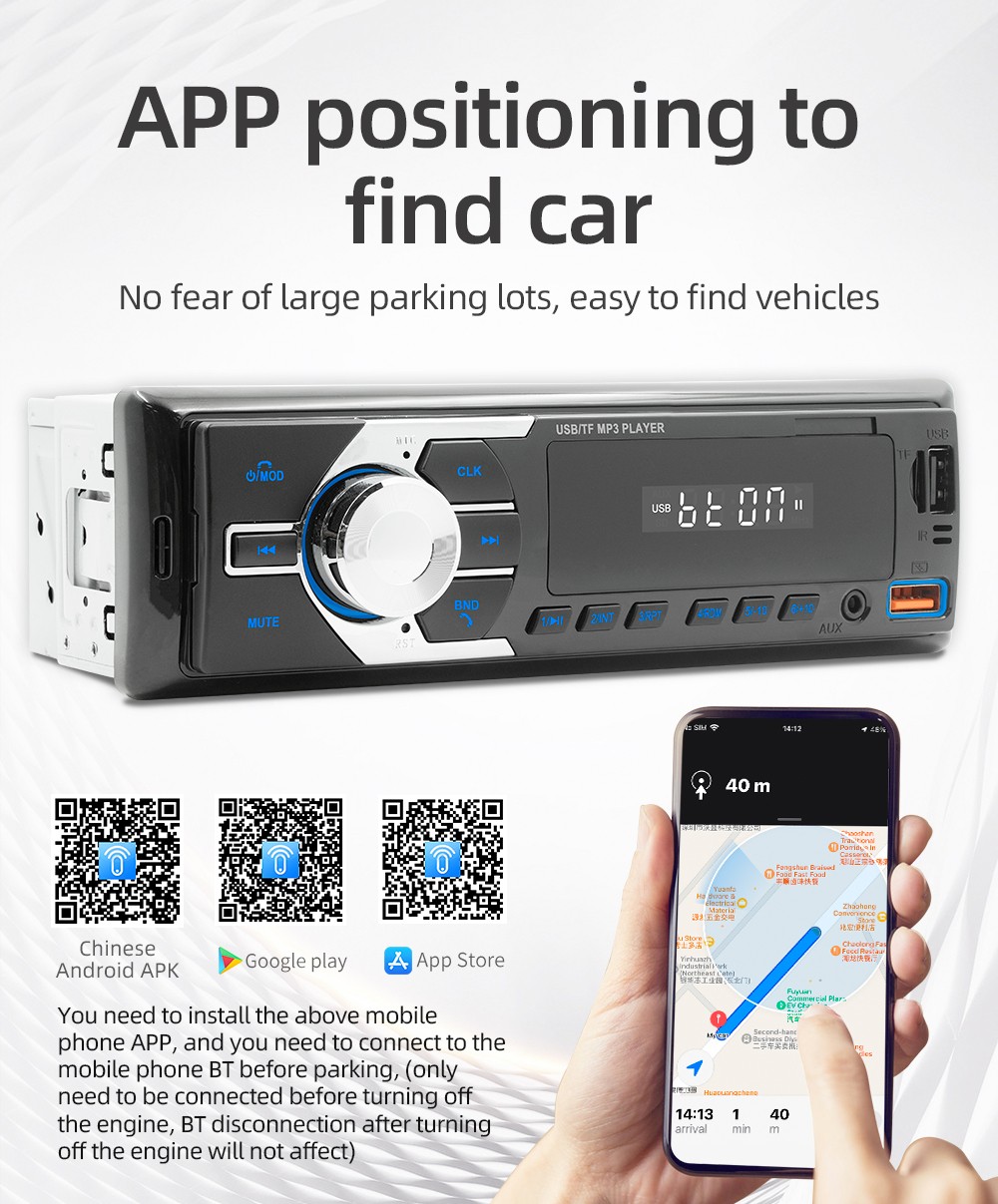 Autoradio 1DIN MP3 FM FM 2USB Bluetooth vivavoce telecomando TF AUX 7 colori foto 4