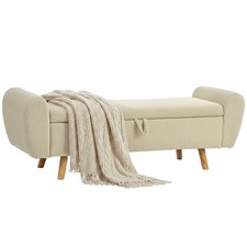 HOMCOM Banc de rangement 150 x 45 x 51 cm Beige