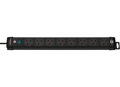 BRENNENSTUHL - Premium-Line 8 Way Switched Extension Lead, 3m Black