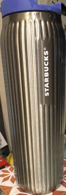 Starbucks Stainless Steel Vacuum Flask 16 fl oz Insulated Ribbed Blue Lid