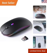Wireless Bluetooth Mouse   Rechargeable, Silent, Dual Mode Bluetooth 5.2  US...