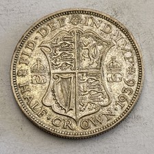 1936 Silver Half Crown Coin King George V