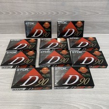 10 TDK D90 Low Noise High Output IEC1 / Type 1 Blank Audio Cassette Tapes NEW