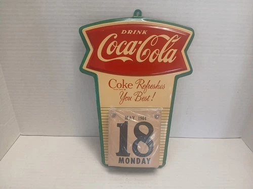 Vintage Coke Metal Calendar Holder “Fishtail” “Coke Refreshes You Best” 1960’s