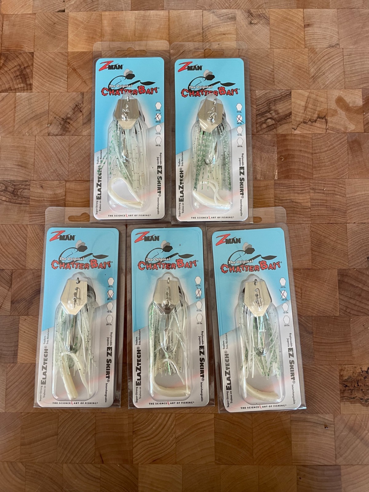 Z-Man Chatterbait White/Green - Silver Blade 3/8oz - Image 2