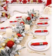 400PCS Pre Rolled Gold Plastic Silverware Sets - Heavy Duty Gold Cutlery -...