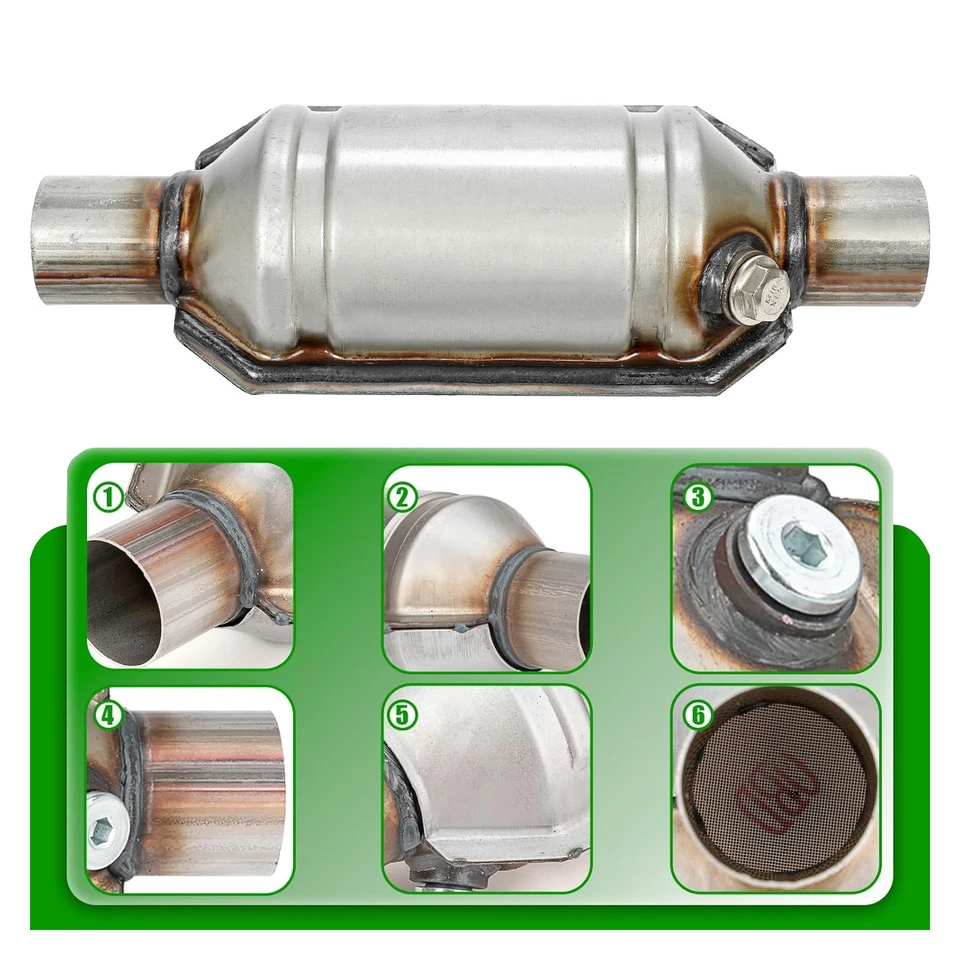 2" Inlet/Outlet Catalytic Converter Universal Front Cat Convertor Direct-Fit Foto 2 de 4