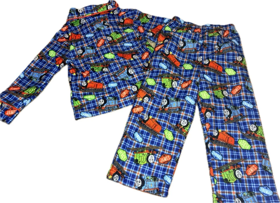 Pijama de colección Thomas & Friends niños tren 4T pijamas verde azul 2010 Y2K Foto 2 de 4