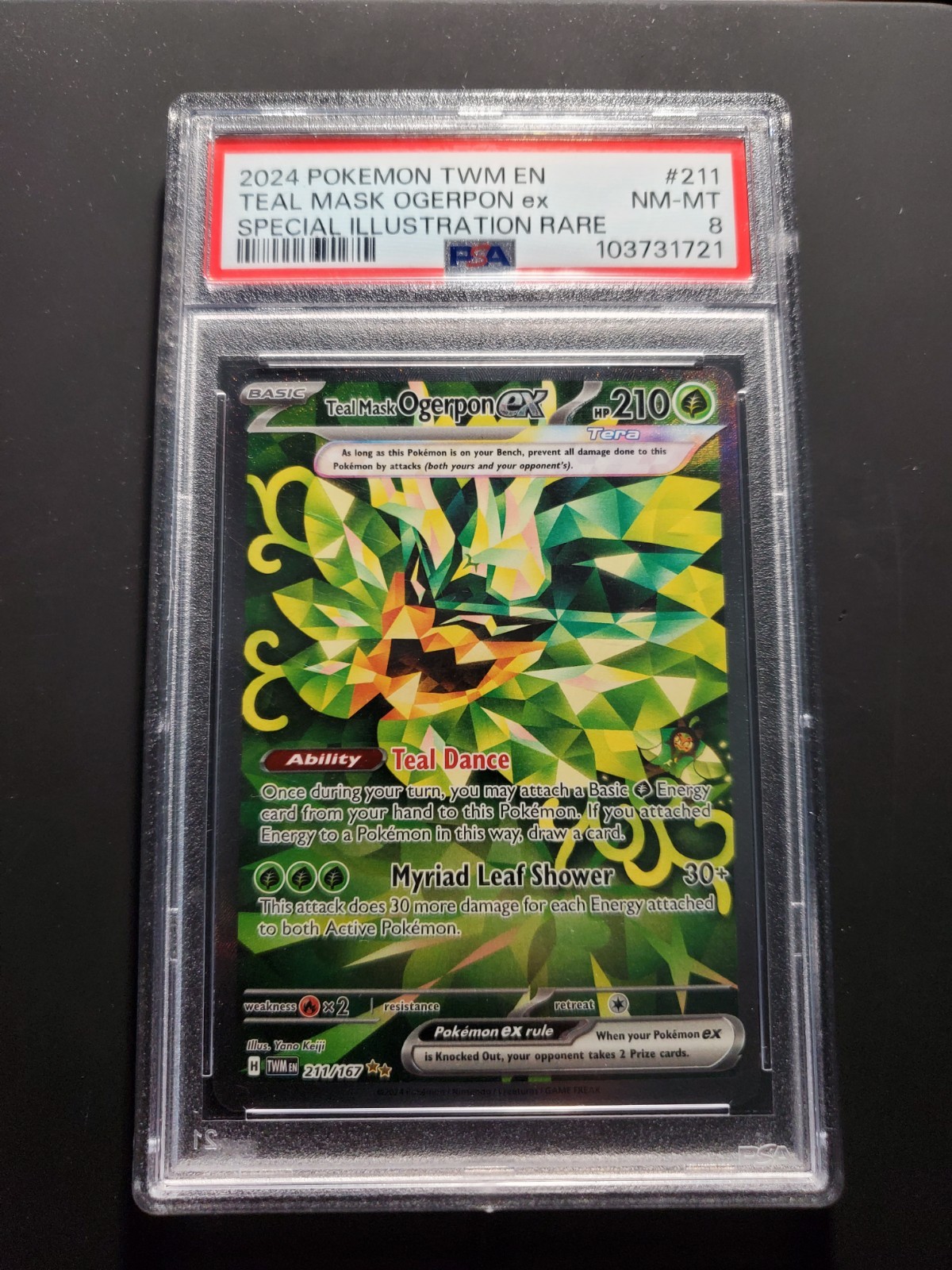 Pokemon Teal Mask Ogerpon ex PSA 8 MINT 211/167 Twilight Masquerade SIR Full Art