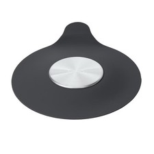 Bath Tub Drain Stopper Gray: Silicone  Stainless Steel, Easy Removal