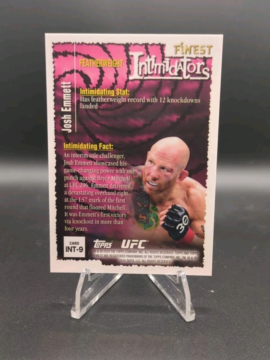 Josh Emmett 2024 Topps Finest UFC Intimidators Gold Shimmer