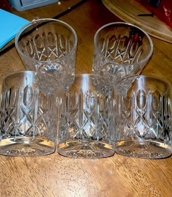 Gorham King Edward Double Old Fashioned 3-7/8  Set Of 4+1 Whiskey Glasses