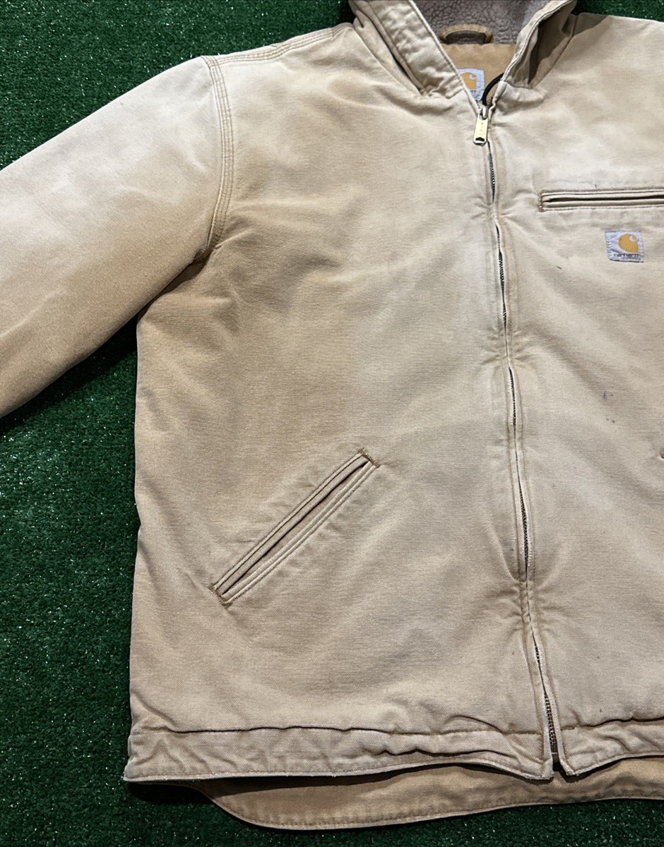 Vintage Carhartt 104392 BRN Sherpa Lined Jacket Large Tall Faded