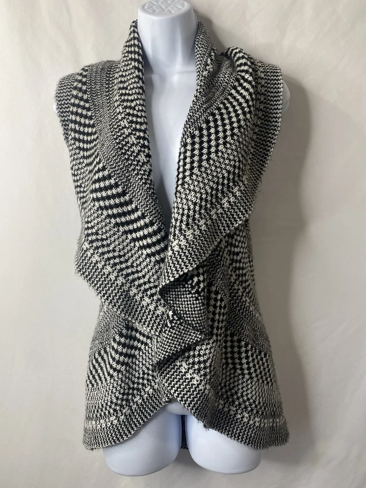 John Paul Richard Womens Sweater Vest Size PXL Scandi Chic Open Front Drapey Y2K - Image 2 of 4