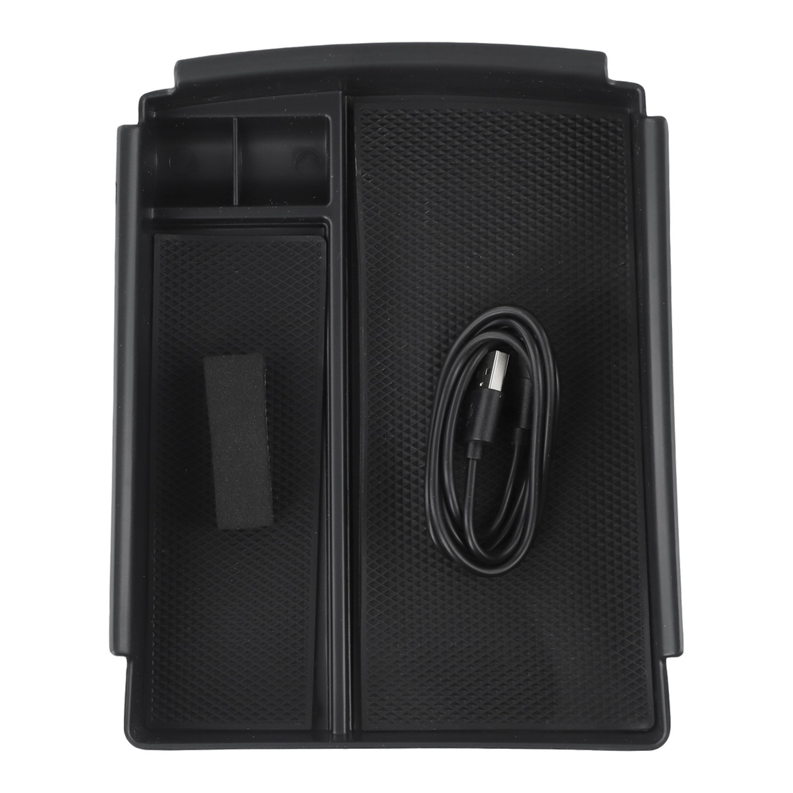 Sleek Black Wireless Charger and Storage Box For Tesla Model X S 2016 2020