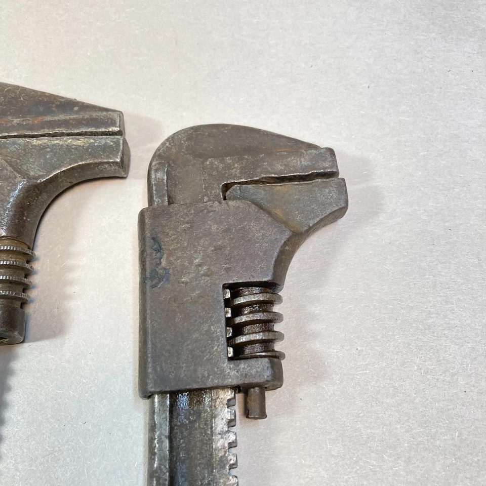 老式 Mechanics 自动猴子扳手 2 件 9 英寸长带 1 美国湖畔 — 第 3/4 张图片