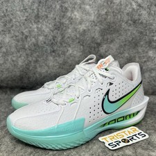 Nike Air Zoom GT Cut 3 Basketball Shoes Mens Size 9 White Turquoise DV2913-107