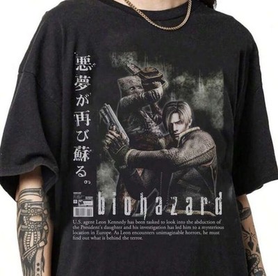 Biohazard Resident Evil T-Shirt, Leon Kennedy T-shirt, Retro Resident Evil Gift