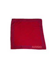 Aloisio Men  s Pocket Square 100 Silk Red Blue Geometric Italy
