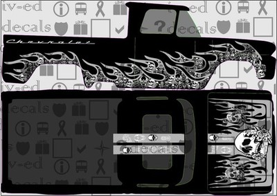 62 chevy  #254  1/64  WHITE TONER Waterslide Decal for Hot