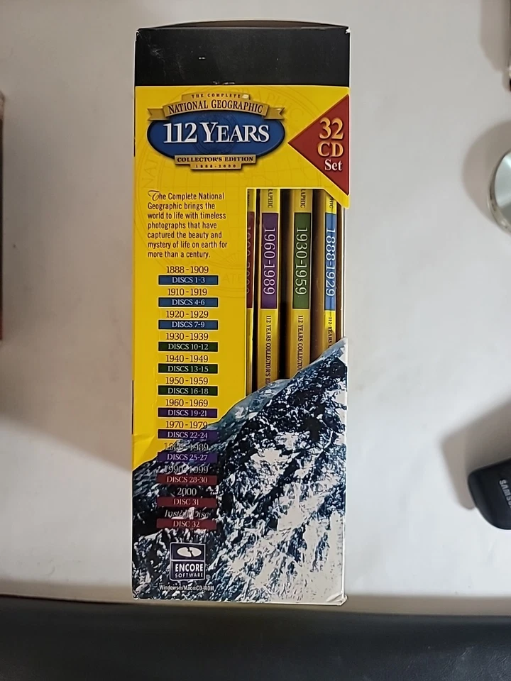 NATIONAL GEOGRAPHIC 112 Year 32 DISC CD-Rom Collectors Edition 1888-2000 VG New  - Image 4 of 4