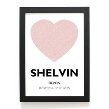A4 PRINT - Shelvin, Devon - Word Heart Design - ST1604